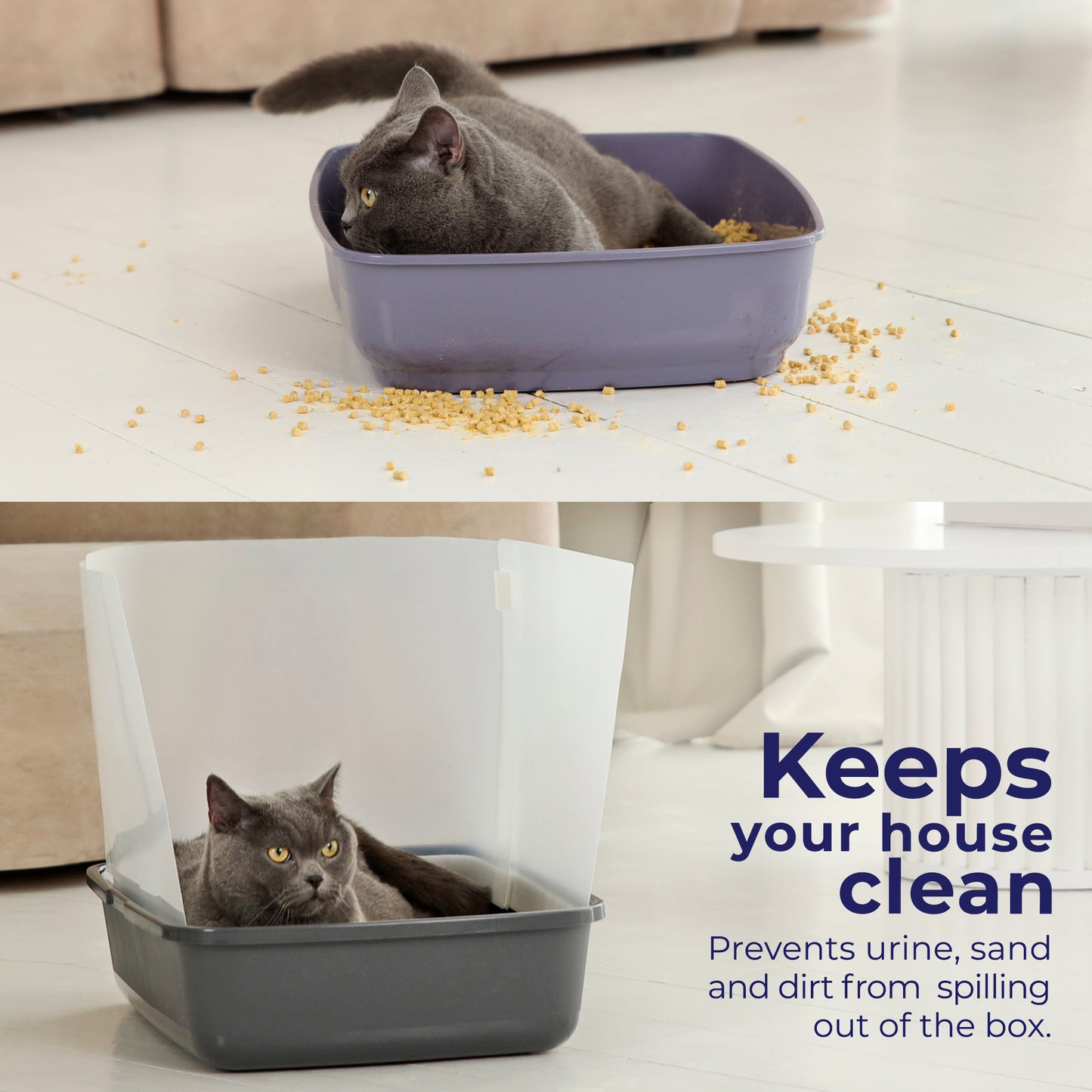 Cat Litter Box Pee Shields (4 Pcs)