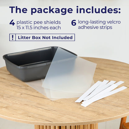 Cat Litter Box Pee Shields (4 Pcs)
